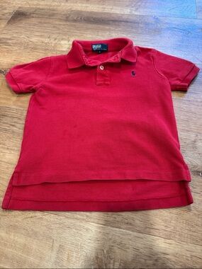 Boys Ralph Lauren Red Kids Polo Shirt with Embroidered Logo size 5